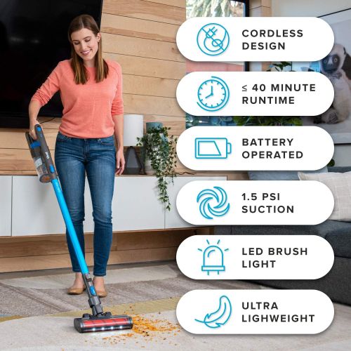  Cordless Vacuum Cleaner, LEVOIT Stick Handheld Lightweight Vacuum with 150W Powerful Suction for Hardwood Floor Pet Hair Carpet Car, Rechargeable Lithium Ion Battery and LED Brush,