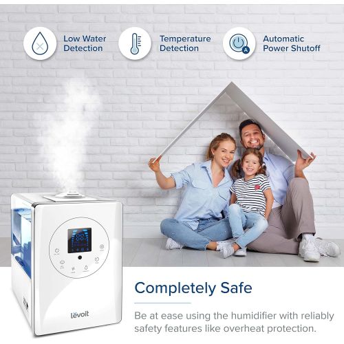  [아마존베스트]LEVOIT Humidifiers for Large Room Bedroom (6L), Warm and Cool Mist Ultrasonic Air Vaporizer for Home Whole House Babies, Customized Humidity, Remote Control, Whisper-Quiet, White