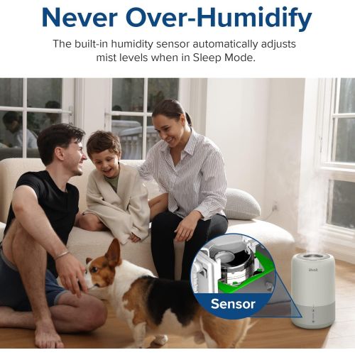  [아마존베스트]LEVOIT Humidifiers for Bedroom, Cool Mist Air Vaporizer for Babies, Ultrasonic Top Fill Essential Oil Diffuser,Smart Sleep Mode,Auto Shut Off, Quiet, 1.8L, Gray