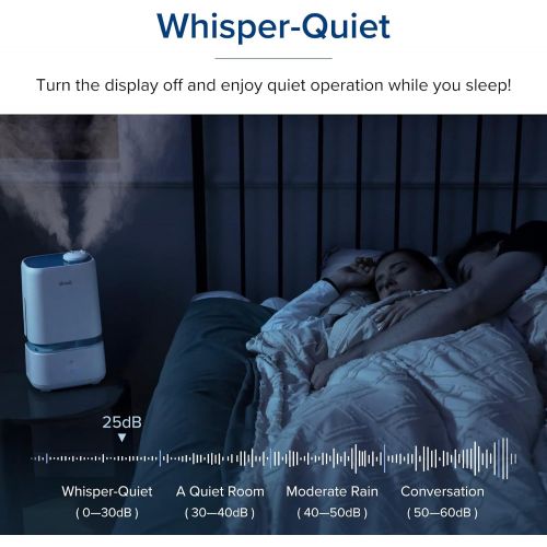  LEVOIT Humidifiers for Bedroom, Smart Wi-Fi Cool Mist Essential Oils Diffuser in one, 4L Ultrasonic Air Vaporizer for plants, baby, Quiet for home large room, nursery, 40 Hours, Cl