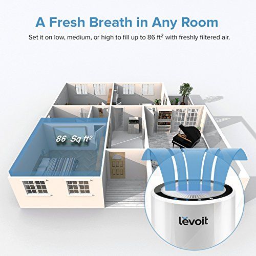  LEVOIT LV-H132 Air Purifier Filtration with True HEPA Filter, Allergies Eliminator for Room, Home, Dust, Mold, Pets, Smokers, Odor Cleaner with Night Light, US-120V, (2 Pack)