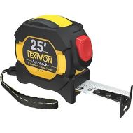 LEXIVON 25Ft/7.5m AutoLock Tape Measure | 1-Inch Wide Blade with Nylon Coating, Matte Finish White & Yellow Dual Sided Rule Print | Ft/Inch/Fractions/Metric (LX-205)