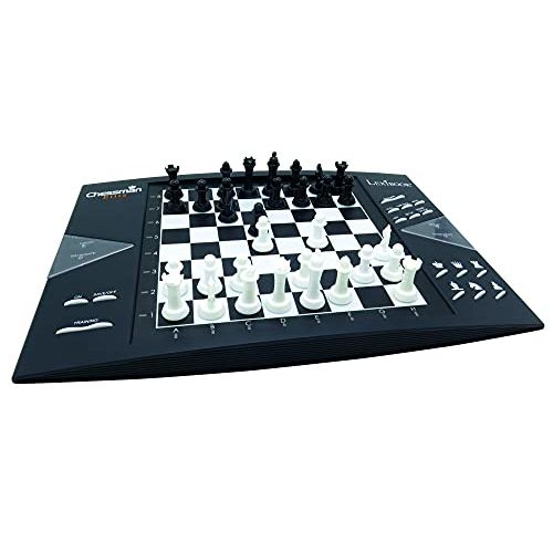  Lexibook CG1300 ChessMan Elite Interactive electronic chess game, 64 levels of difficulty, LEDs, battery powered, black / white