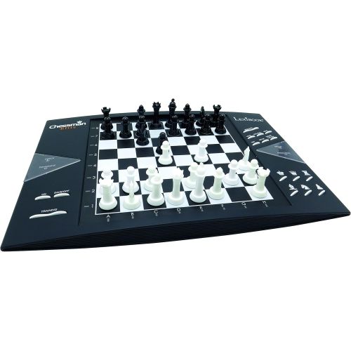  Lexibook CG1300 ChessMan Elite Interactive electronic chess game, 64 levels of difficulty, LEDs, battery powered, black / white
