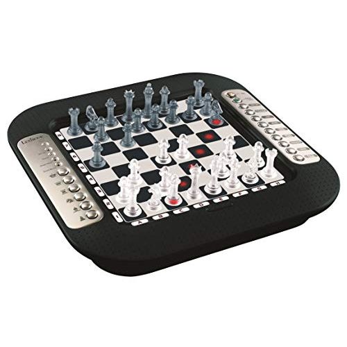  LEXiBOOK Chessman FX, Electronic Chess Game with Tactile Keyboard and Light and Sound Effects, 32 Pieces, 64 Levels of Difficulty, Family Board Game, Black/Grey, CG1335