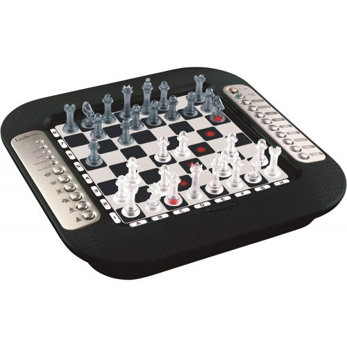  LEXiBOOK Chessman FX, Electronic Chess Game with Tactile Keyboard and Light and Sound Effects, 32 Pieces, 64 Levels of Difficulty, Family Board Game, Black/Grey, CG1335