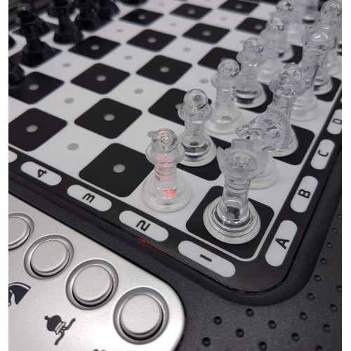  LEXiBOOK Chessman FX, Electronic Chess Game with Tactile Keyboard and Light and Sound Effects, 32 Pieces, 64 Levels of Difficulty, Family Board Game, Black/Grey, CG1335