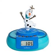 Lexibook Disney Frozen Elsa, Olaf Jumper Alarm Clock, Demonstration Button, Snooze Function, Battery, Blue/White, RL985FZ