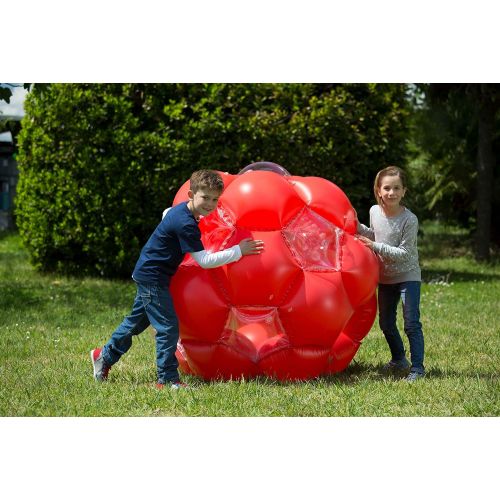  LEXiBOOK PA100 Giant Inflatable Ball, 51, 1 Entry and 1 Exit for Greater Security, Transparent Windows to Improve Visibility, Heavy-duty, Safe Plastic for Safer Play, Red