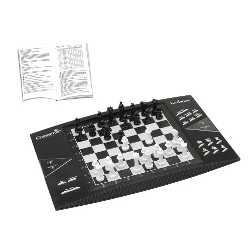  LEXiBOOK Lexibook CG1300 ChessMan Elite Interactive electronic chess game, 64 levels of difficulty, LEDs, battery powered or 9V adapter, black  white