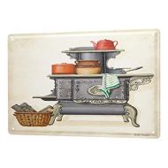 LEotiE SINCE 2004 Nostalgic Tin Sign Metal Plate Decorative Sign Home Decor Plaques Wood Stove Cooking 8X12