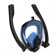 LF stores-Diving Masks Diving Masks Double Breath Tube Snorkel Mask Full Face Anti-Fog Anti-Leak Swimming Snorkeling Mask Adults Diving Scuba Diving Snorkelling Masks (Color : Blue, Size : XL)