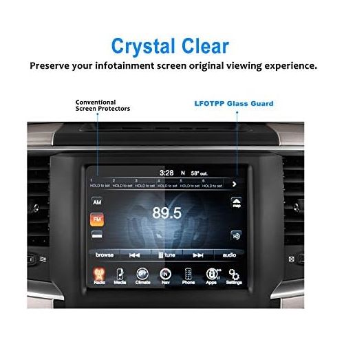  [아마존베스트]LFOTPP 2013-2019 Ram 1500 2500 3500 Uconnect 8.4 Inch Audio Touchscreen Display Screen Protector, Tempered Glass Car Navigation Protective Film 9H Anti-Scratch 1 PCS