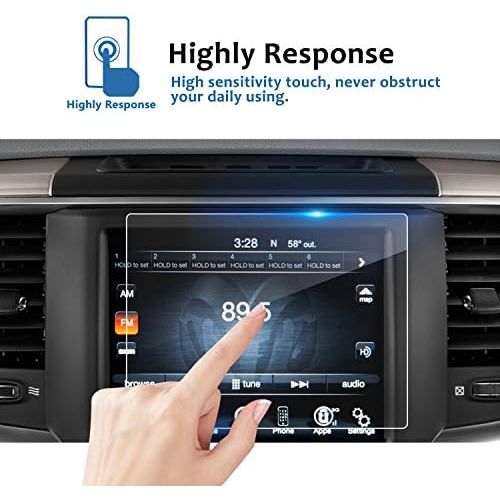  [아마존베스트]LFOTPP 2013-2019 Ram 1500 2500 3500 Uconnect 8.4 Inch Audio Touchscreen Display Screen Protector, Tempered Glass Car Navigation Protective Film 9H Anti-Scratch 1 PCS