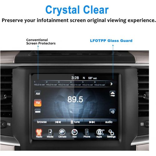  [아마존베스트]LFOTPP 2013-2019 Ram 1500 2500 3500 Uconnect 8.4 Inch Audio Touchscreen Display Screen Protector, Tempered Glass Car Navigation Protective Film 9H Anti-Scratch 1 PCS