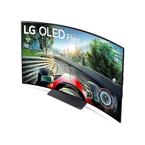  LG 42-Inch Class OLED Flex Smart TV with Bendable Screen 42LX3QPUA, 2022 - AI-Powered 4K TV, Alexa Built-in