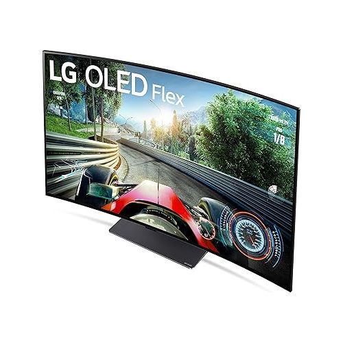  LG 42-Inch Class OLED Flex Smart TV with Bendable Screen 42LX3QPUA, 2022 - AI-Powered 4K TV, Alexa Built-in