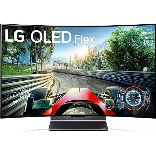  LG 42-Inch Class OLED Flex Smart TV with Bendable Screen 42LX3QPUA, 2022 - AI-Powered 4K TV, Alexa Built-in