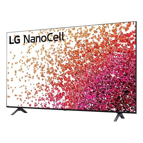  LG NanoCell 75 Series 65” Alexa Built-in 4k Smart TV (3840 x 2160), 60Hz Refresh Rate, AI-Powered 4K Ultra HD, Active HDR, HDR10, HLG (65NANO75UPA, 2021) (Renewed)