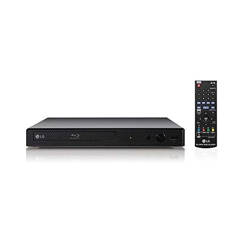  LG BP350 Blu-ray Disc & DVD Player Full HD 1080p Upscaling with Streaming Services, Built-in Wi-Fi, HDMI Output and Smart HI-FI-Compatible, Bundled with Alphasonik HDMI Cable Inclu