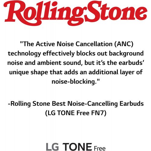  LG Tone Free FN7 - Active Noise Cancelling True Wireless Bluetooth Earbuds with Meridian Sound, Dual Microphone for Work/Home Office, iPhone and Android Compatible, Black