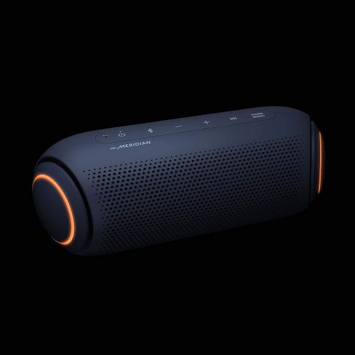  LG XBOOM Go Speaker PL5 Portable Wireless Bluetooth, Dual Action Bass, Sound by Meridian, Water-Resistant, Sound Boost EQ, 18 Hour Battery Life, LED Lighting - Black