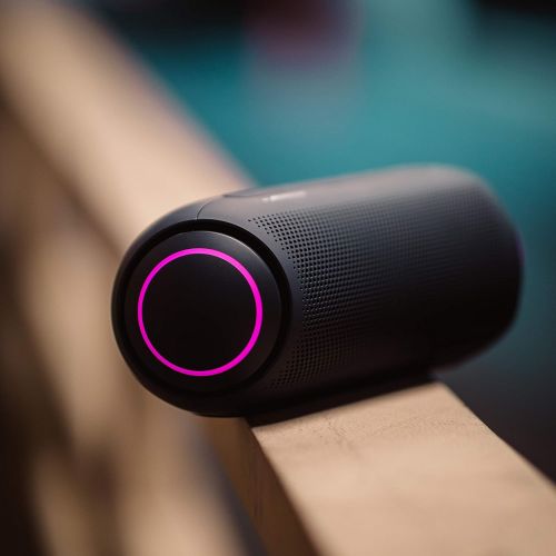  LG XBOOM Go Speaker PL5 Portable Wireless Bluetooth, Dual Action Bass, Sound by Meridian, Water-Resistant, Sound Boost EQ, 18 Hour Battery Life, LED Lighting - Black