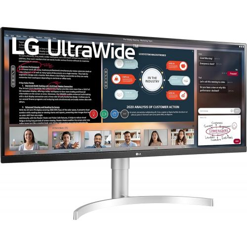  LG 34WN650-W UltraWide Monitor 34 21:9 FHD (2560 x 1080) IPS Display, VESA DisplayHDR 400, AMD FreeSync, 3-Side Virtually Borderless Design - Silver