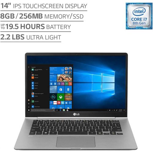  LG gram Laptop - 14 Full HD Display, Intel 8th Gen Core i7, 16GB RAM, 256GB SSD, 19.5 Hour Battery Life, Thunderbolt 3- 14Z990-R.AAS7U1 (2019), Dark Silver