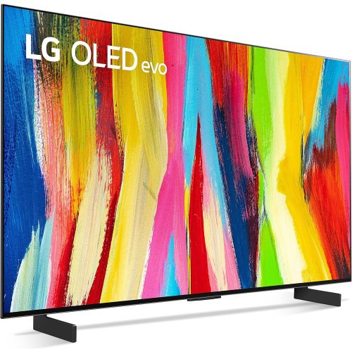  LG 42-Inch Class OLED evo C2 Series Alexa Built-in 4K Smart TV, 120Hz Refresh Rate, AI-Powered 4K, Dolby Vision IQ and Dolby Atmos, WiSA Ready, Cloud Gaming (OLED42C2PUA, 2022)