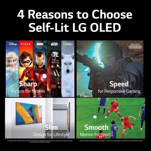  LG OLED B1 Series 65” Alexa Built-in 4k Smart TV, 120Hz Refresh Rate, AI-Powered 4K, Dolby Vision IQ and Dolby Atmos, WiSA Ready, Gaming Mode (OLED65B1PUA, 2021)
