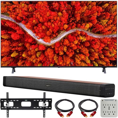  LG 65UP8000PUA 65UP8000PUR 65 Inch Series 4K Smart UHD TV 2021 Bundle with Deco Home 60W 2.0 Channel Soundbar, 37-100 inch TV Wall Mount Bracket Bundle and 6-Outlet Surge Adapter