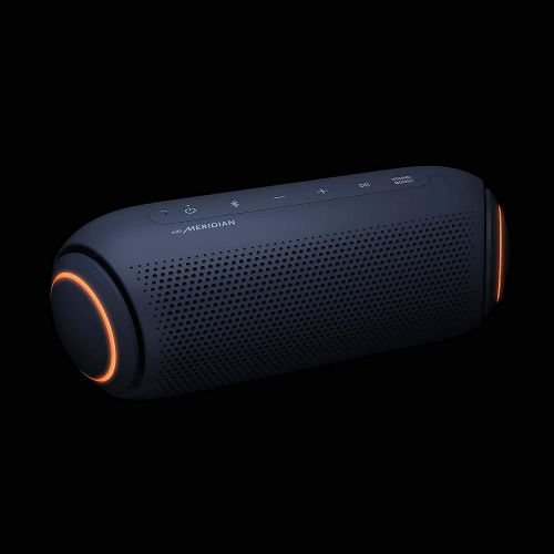  LG XBOOM Go Speaker PL5 Portable Wireless Bluetooth, Dual Action Bass, Sound by Meridian, Water Resistant, Sound Boost EQ, 18 Hour Battery Life, LED Lighting Black