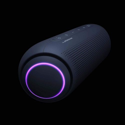  LG XBOOM Go Speaker PL5 Portable Wireless Bluetooth, Dual Action Bass, Sound by Meridian, Water Resistant, Sound Boost EQ, 18 Hour Battery Life, LED Lighting Black