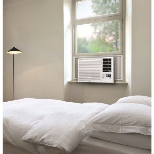  LG 7,500 115V Window-Mounted 3,850 BTU Supplemental Heat Function Air Conditioner, White
