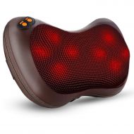LGC Shiatsu Neck Back Massager Kneading Massage Pillow With Heat for Back, Neck, Lower Back and Shoulder, Massager with 8 Heated Rollers for Stress Relax at Home Office and Car Chair,A