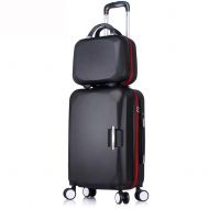 LGXWR Luggage Box (Childrens Box) Trolley case Female Small Fresh Password Box Korean Version of The Suitcase Student Male Universal Wheel (20/22/24/26 inches) (Color : Black, Size