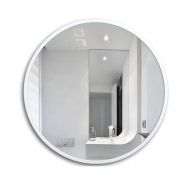 LH-Mirror Round Wall Bathroom Mirror Hanging Mirror | Wall Mounted Vanity Mirror | Circle Make-up Mirror | White Wood Frame (Size : 70cm)