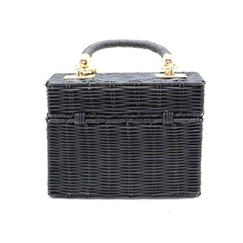  LHKFNU Handbag Box Straw Bags Circle Rattan Bag Beach Women Handbag New Market Crossbody Bag