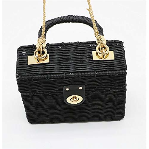  LHKFNU Handbag Box Straw Bags Circle Rattan Bag Beach Women Handbag New Market Crossbody Bag