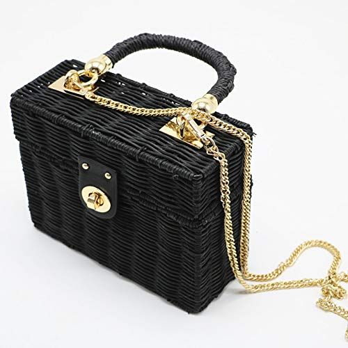  LHKFNU Handbag Box Straw Bags Circle Rattan Bag Beach Women Handbag New Market Crossbody Bag