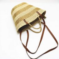 LHKFNU Beach Bag Straw Totes Bag Bucket Bags Striped Women Handbag Braided
