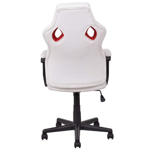  LHONE Racing Gaming Style Chair High Back Executive Height Adjustable Gaming Desk Office Swivel Chair with Padded Armrests White&Black