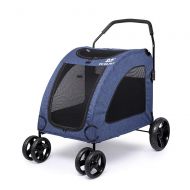 LHYL Dog Travel Stroller, pet Trolley-Outdoors,Dog Cat Pushchair Trolley,Breathable Mesh Window Dog Cage StrollerTravel Carriage