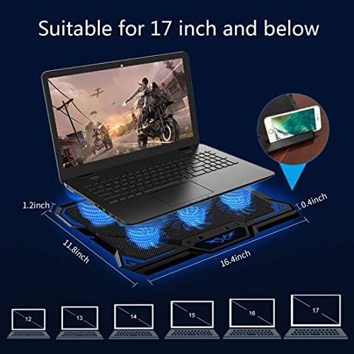  LIANGSTAR Laptop Cooling Pad, Laptop Cooler with 6 Quiet Led Fans for 15.6-17 Inch Laptop Cooling Fan Stand, Portable Ultra Slim USB Powered Gaming Laptop Cooling Pad, Switch Control Fan Spe