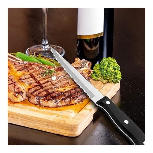  LIANYU Heavy Duty Silverware Flatware Set for 12, 72-Piece Extra Thick Silverware Set with Steak Knives, Fancy Stainless Steel Cutlery Eating Utensils, Mirror Finished, Dishwasher Safe