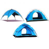 LIBWX Camping Tent 3-4 Person, Double Layers Automatic Tent Waterproof Backpacking Tent for Outdoor Traveling Hiking Fishing with Carrying Bag,SkyBlue
