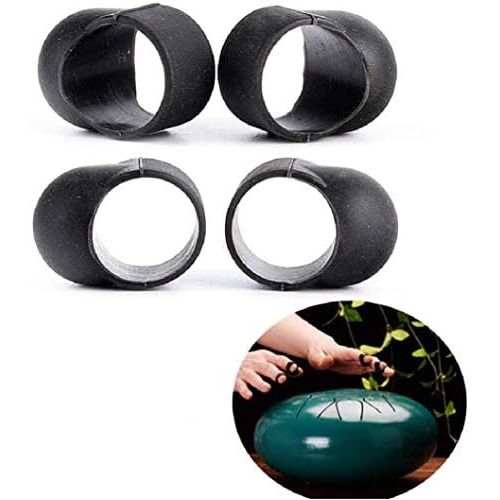  [아마존베스트]LICHENGTAI 4pcs drum finger sleeve, silicone finger picks for percussion instrument, knocking play finger cover for steel tongue drum