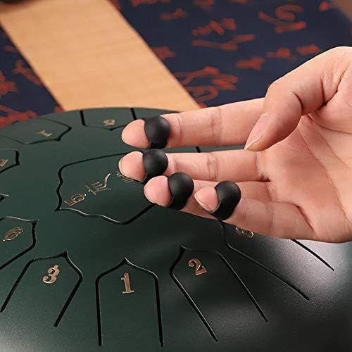  [아마존베스트]LICHENGTAI 4pcs drum finger sleeve, silicone finger picks for percussion instrument, knocking play finger cover for steel tongue drum