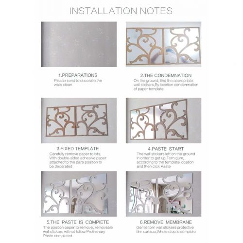  LICSE Big Stickers for Mirror Wall for Living Room (Silver, 19.68X19.68/50cmx50cm)